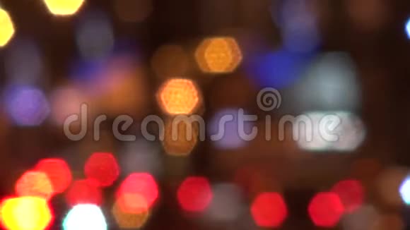 彩色灯光抽象背景城市视频的预览图