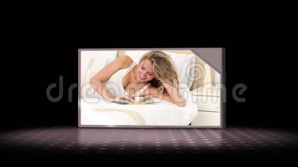 女性阅读录像视频的预览图