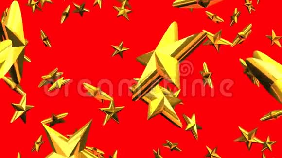 红色背景上的金色星星视频的预览图