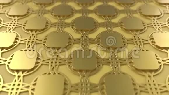 阿拉伯循环几何图案黄金伊斯兰三维主题阿拉伯东方动画背景穆斯林移动壁纸视频的预览图