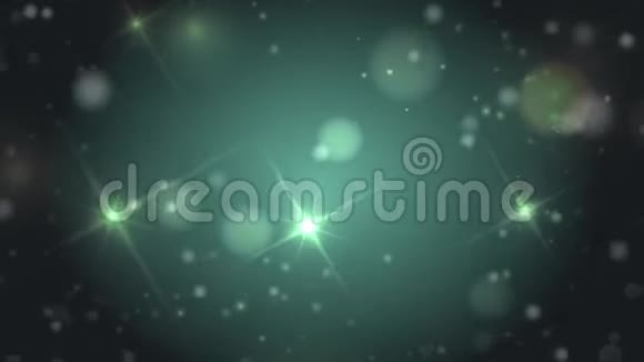 绿色的bokeh灯粒子和星辉视频的预览图