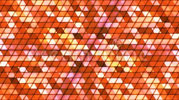 广播闪烁立方高科技三角形橙色抽象循环4K视频的预览图