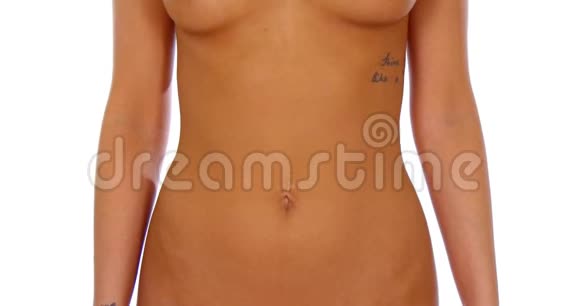 女人平坦的腹部苗条的身体视频的预览图