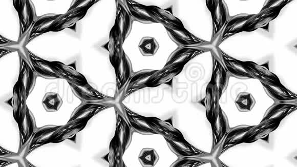 4k无缝循环动画黑白图案与丝带扭曲和形成复杂的结构如视频的预览图