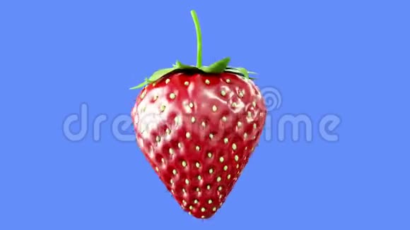 新鲜草莓在绿色屏幕上旋转水果背景视频的预览图