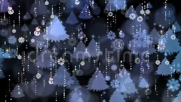 雪花和圣诞树背景视频的预览图