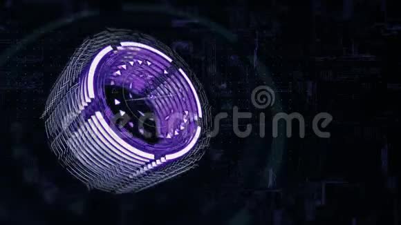 3D紫缸在空间中旋转背景是一块4K的电动充电板视频的预览图