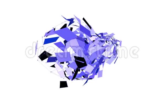抽象紫罗兰挥舞三维网格或网格的脉动几何物体用作抽象的魅力景观紫罗兰视频的预览图