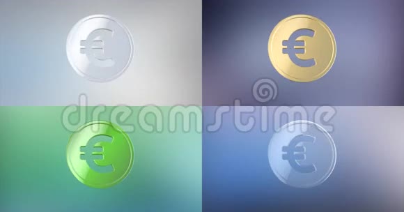 硬币欧洲3D图标视频的预览图