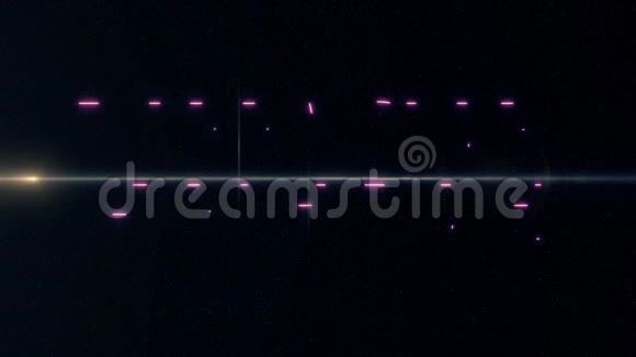 紫粉红色激光霓虹灯MerryStarCHRISTMAS文本与闪亮的光光耀斑动画黑色背景新的视频的预览图