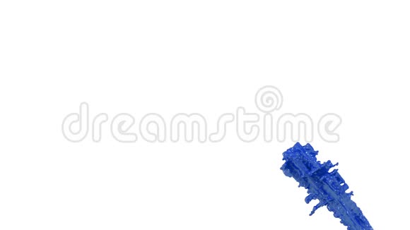 喷泉的蓝色油漆如汽车油漆白色背景与阿尔法哑光使用它如阿尔法通道第2版视频的预览图