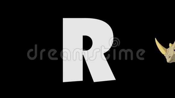 字母R和犀牛背景视频的预览图