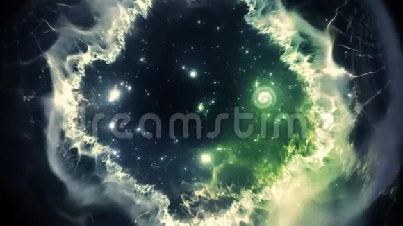 太空隧道或时间扭曲与恒星一起在太空旅行视频的预览图
