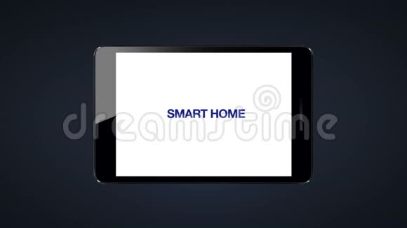 物联网智能家电图标使家庭形状在智能垫移动视频的预览图