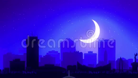美国堪萨斯州威奇塔飞机起飞月夜蓝天线旅行视频的预览图