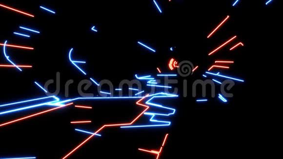 红蓝外层空间霓虹灯室环境图形元素视频的预览图