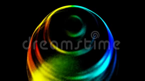 暗背景上的等离子体环抽象运动技术能量圈球球视频的预览图