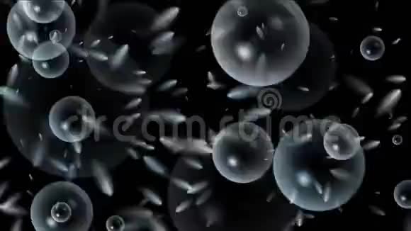 泡沫泡苏打水背景藻类细菌微生物孢子背景视频的预览图