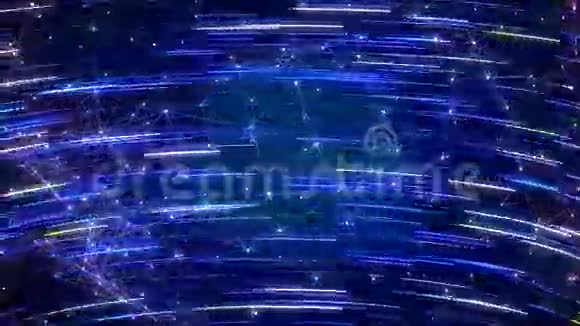 带有落星的科幻蓝色背景可循环使用视频的预览图