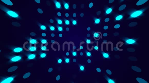 一排排闪烁的魅力粒子灯与随机开关电脑产生的夜总会背景三维渲染视频的预览图