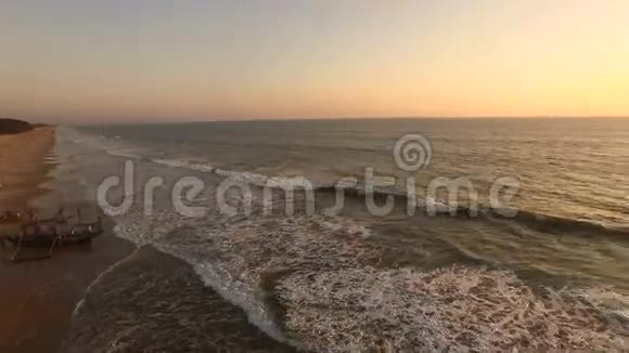 印度海洋橙色日落视频的预览图