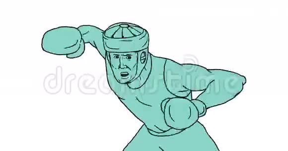 拳击手头顶打孔2D动画视频的预览图