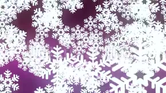 浮动大雪花动画背景新质量形状通用动态动画彩色欢乐视频的预览图