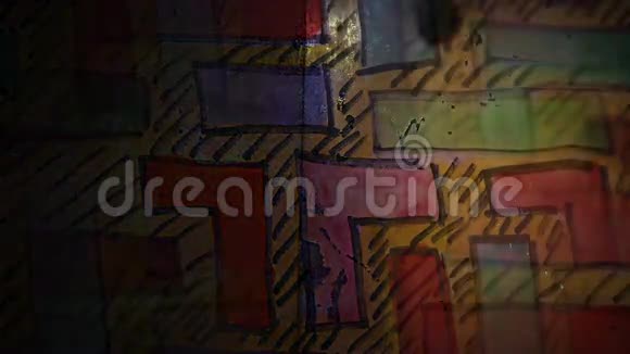 视频运动涂鸦迷宫俄罗斯方块装饰视频的预览图