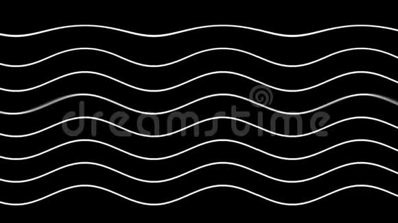 图形黑色背景流动弯曲的白色线条视频的预览图