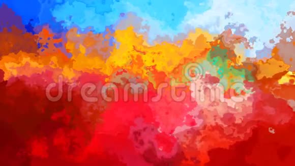 抽象动画彩色背景无缝循环视频热红橙和天蓝色视频的预览图