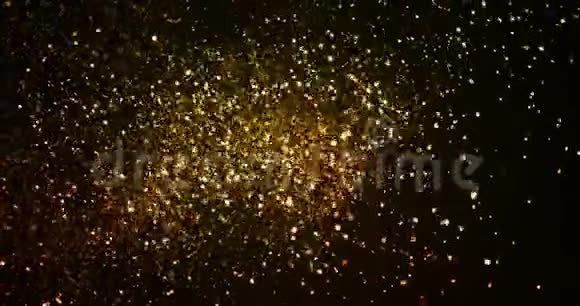圣诞节金色渐变闪光爆炸尘埃粒子背景与波克流下来缓慢的运动视频的预览图