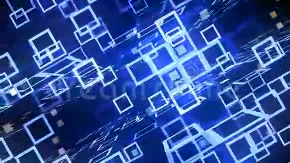 蓝色技术网格视频的预览图