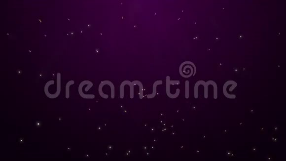 动态紫色运动背景抽象发光的星星和火花4K无缝环形夹视频的预览图