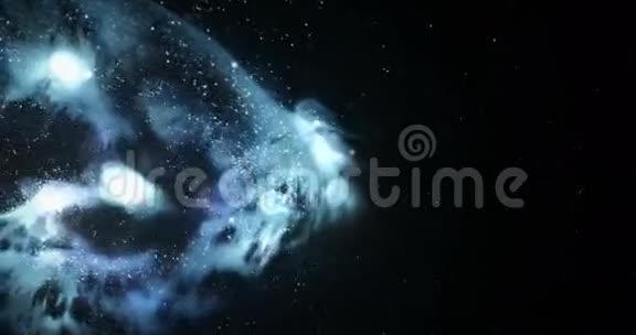 太空中的冰冻星云全4K循环背景视频的预览图