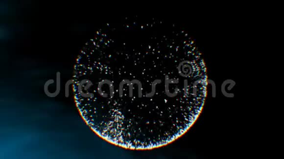 暗背景上的等离子体环摘要4K运动技术能量圈球球视频的预览图