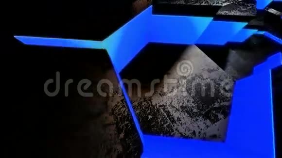 蓝色霓虹灯瓷砖视频的预览图