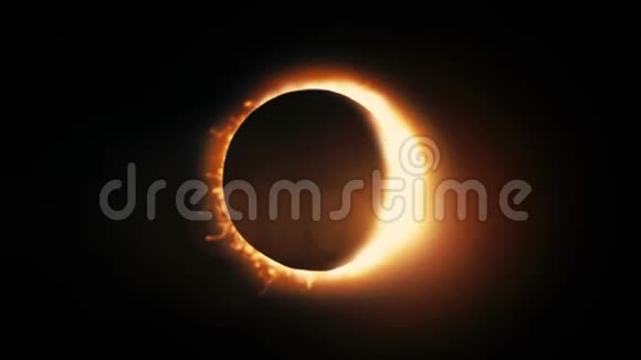 摘要日食是由黑色背景上带有火环的月球事件引起的一个完整的动画抽象视图视频的预览图