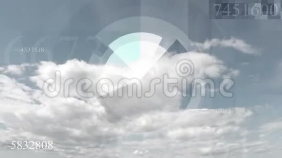 高科技未来动画与天空云景时间推移视频的预览图