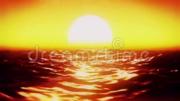 日落动画中的金色海面视频的预览图