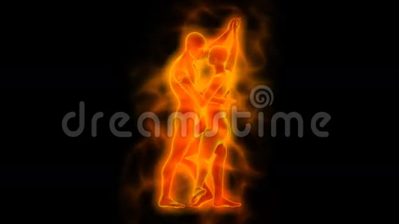 带着橙色光环跳舞的女人和男人视频的预览图