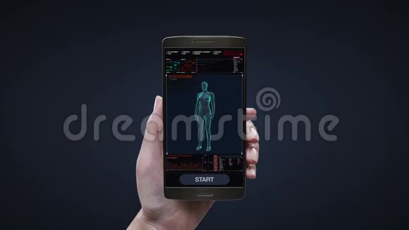 移动智能手机女性身体扫描人体肌肉血液系统在数字医疗诊断中的应用视频的预览图