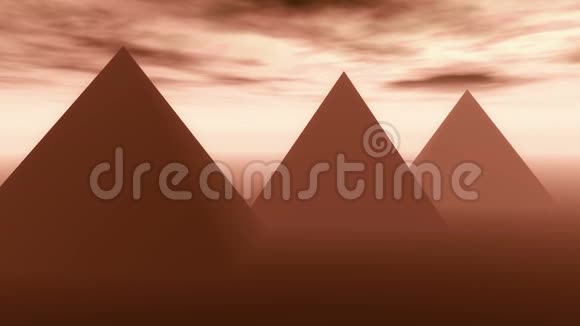 埃及著名金字塔的壮观日出时间阳光视频的预览图