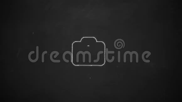 手绘线艺术黑板上有白色粉笔符号视频的预览图