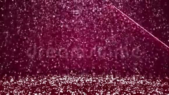 降雪表面沉降红色冬季背景作为广告或标志的地方圣诞节或新年视频的预览图
