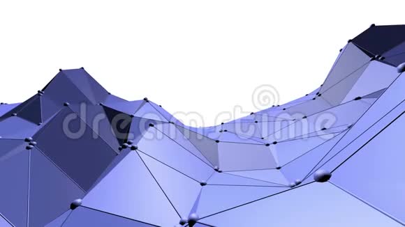 蓝色低聚移位表面作为壮丽的背景蓝色多边形的几何移动环境或脉动视频的预览图