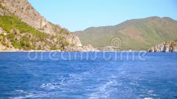 土耳其爱琴海和山景视频的预览图