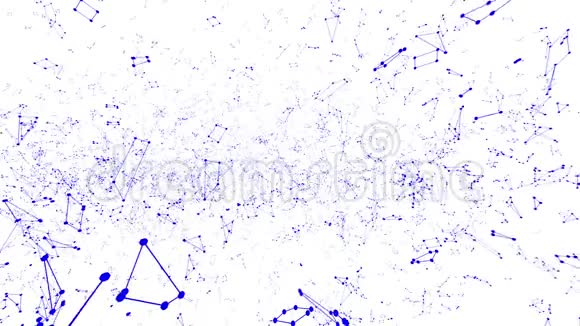 抽象简单的蓝色挥动三维网格或网格作为梦想背景蓝色几何振动环境或脉动数学视频的预览图