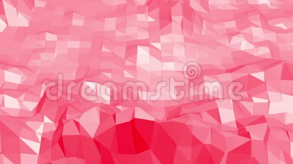 玫瑰色或粉红色低聚振荡表面作为发光环境红色多边形几何振动环境或视频的预览图