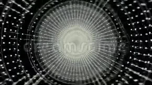 无限银色声波隧道环绕背景视频的预览图