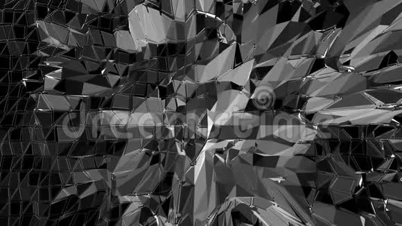 抽象干净的黑白低聚挥三维表面作为独特的背景灰色几何振动环境或视频的预览图